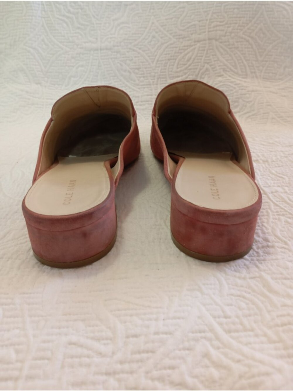 Cole Haan Womens Pointed Toe Pink Suede Mule Flats 9B - Picture 4 of 12